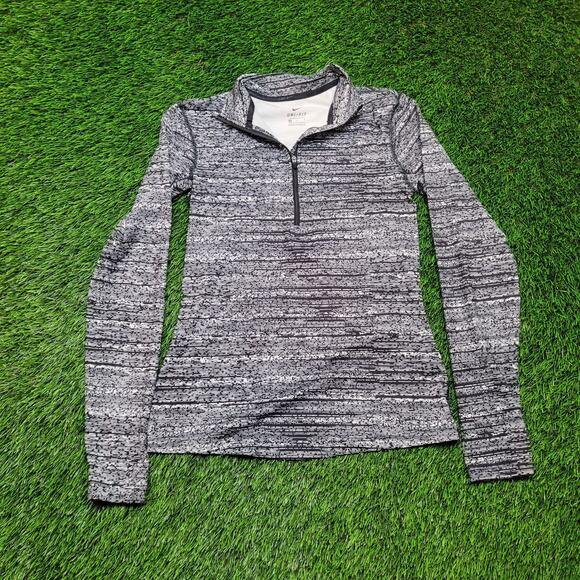 Nike Pro Dri-FIT Womens S 1/2 Zip Top Static Print Athletic Workout Pullover - Picture 1 of 7